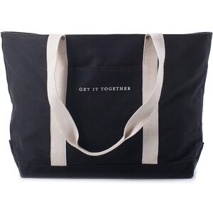 Izola. Large & Roomy canvas tote bag w/ the phrase "GET IT TOGETHER! Zipper Top